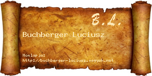 Buchberger Luciusz névjegykártya